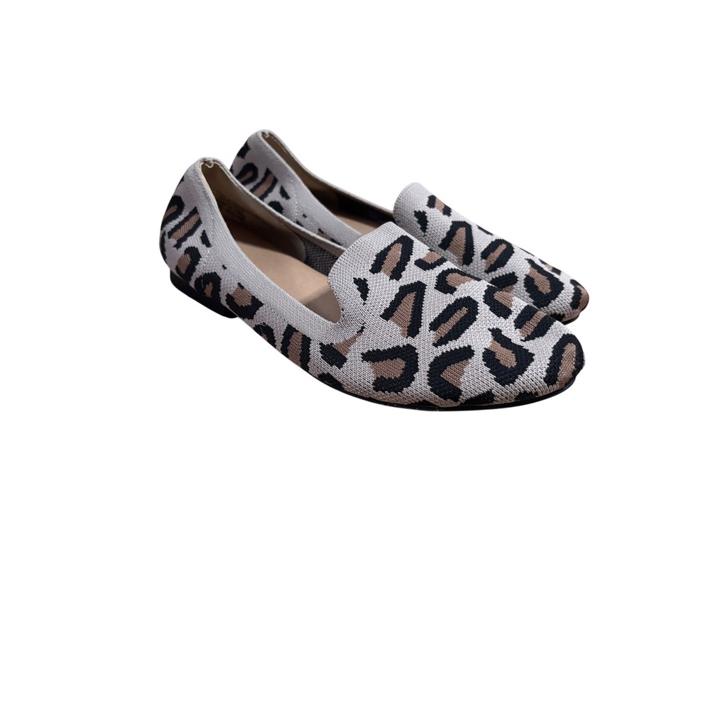 Torrid Leopard Stretch Knit Loafers 6.5‎ WW Animal Print Almond Toe Flats